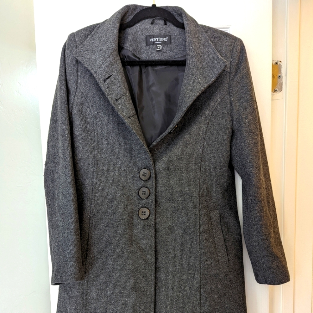 Long peacoat-style coat